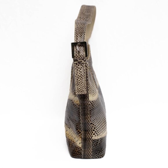 VTG Monica by Magli Python Snakeskin Shoulder Bag Y2K Italian Luxury Purse Glam - Picture 3 of 9